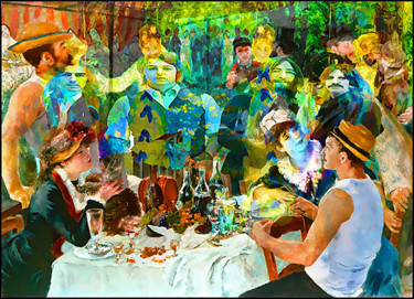 Digitale Kunst mit dem Titel "THE BEATLES LUNCH W…" von Jean Mirre, Original-Kunstwerk