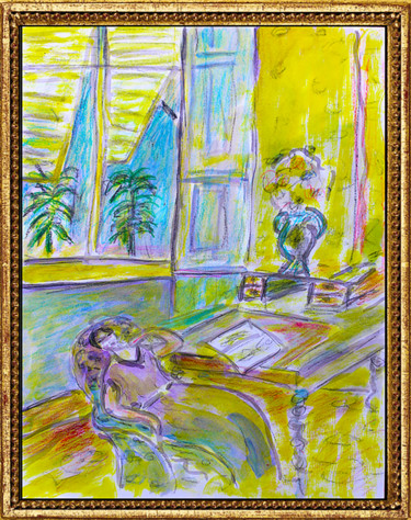 Painting titled "La chambre jaune (d…" by Jean Mirre, Original Artwork, Ink