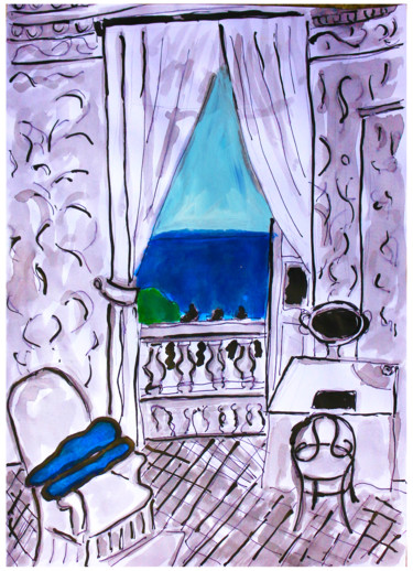 ""Matisse,Intérieur…" başlıklı Tablo Jean Mirre tarafından, Orijinal sanat, Mürekkep
