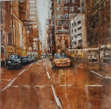 Peinture intitulée "La Petite Avenue" par Jeanne-Marie Delbarre, Œuvre d'art originale, Acrylique Monté sur Châssis en bois