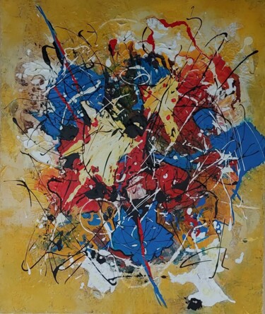 Painting titled "REF 20-24 - Explosi…" by Jeanne, Original Artwork, Acrylic Mounted on Wood Stretcher frame