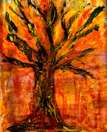 Peinture intitulée "AMAZONIA" par Jeannette Allary, Œuvre d'art originale, Huile Monté sur Autre panneau rigide