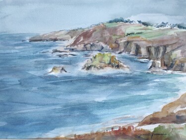 Pintura intitulada "Bretagne Finistère 2" por Jeannette Giannini, Obras de arte originais, Aquarela