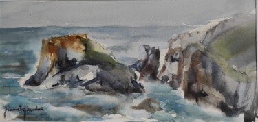 Painting titled "Bretagne Finistère 3" by Jeannette Giannini, Original Artwork, Watercolor