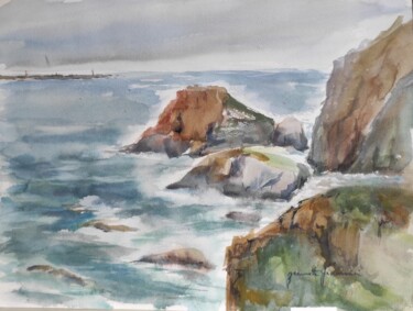 Pintura intitulada "Bretagne Finistère 4" por Jeannette Giannini, Obras de arte originais, Aquarela