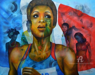 "Olympe" başlıklı Tablo Jeannette Guichard-Bunel tarafından, Orijinal sanat, Petrol