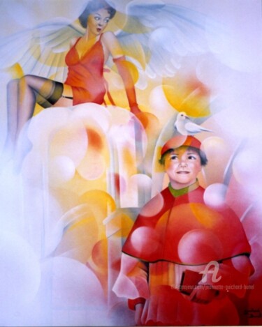 Painting titled "sain d'esprit" by Jeannette Guichard-Bunel, Original Artwork, Oil