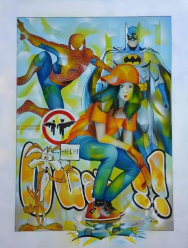 Peinture intitulée "Help" par Jeannette Guichard-Bunel, Œuvre d'art originale, Huile