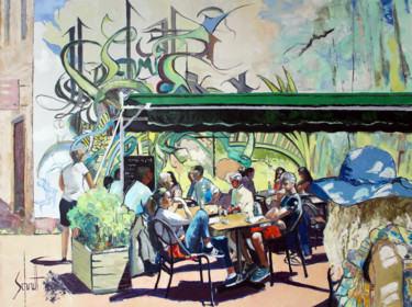 Peinture intitulée "CAFÉ X" par Jean-Paul Schmitt, Œuvre d'art originale, Huile