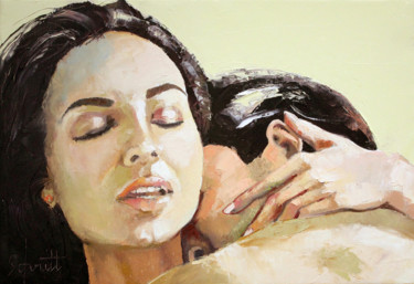 Painting titled "INTIMITÉ VI" by Jean-Paul Schmitt, Original Artwork, Oil Mounted on Wood Stretcher frame