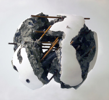 Γλυπτική με τίτλο "Météorite blanc de…" από Jeanpaul Zak, Αυθεντικά έργα τέχνης, Πέτρα