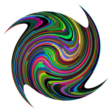 Arte digitale intitolato "Abstract Line Swirl…" da Jeb Gaither, Opera d'arte originale, Lavoro digitale 2D