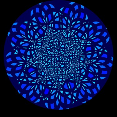 Artes digitais intitulada "Blue Flower #1789" por Jeb Gaither, Obras de arte originais, Trabalho Digital 2D