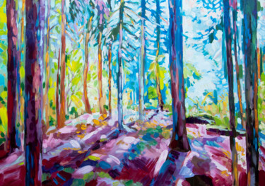 Painting titled "Forest" by Jakub Jecminek, Original Artwork, Oil