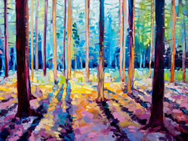 Painting titled "Forest" by Jakub Jecminek, Original Artwork, Oil