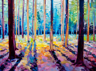 Peinture intitulée "Forest" par Jakub Jecminek, Œuvre d'art originale, Huile