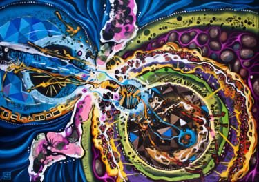 Painting titled "Universe 18-439" by Jakub Jecminek, Original Artwork, Oil