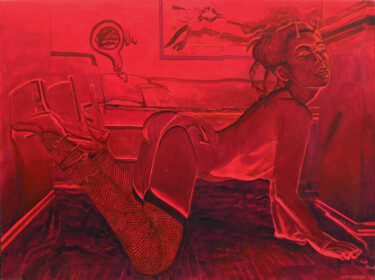 Painting titled "Red She-Devil in th…" by Jeff Cornish, Original Artwork, Oil