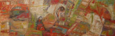 Картина под названием "Village Grove" - Jeff Ferst, Подлинное произведение искусства, Масло Установлен на Деревянная рама дл…