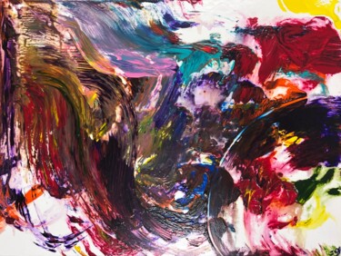 Malarstwo zatytułowany „Chaos” autorstwa Jehan Bassigny, Oryginalna praca, Akryl Zamontowany na Drewniana rama noszy