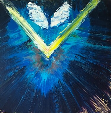 Painting titled "Au coeur du coeur" by Jehan Bassigny, Original Artwork, Acrylic Mounted on Wood Stretcher frame