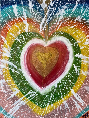 Картина под названием "Strate cardiaque" - Jehan Bassigny, Подлинное произведение искусства, Акрил Установлен на Деревянная…