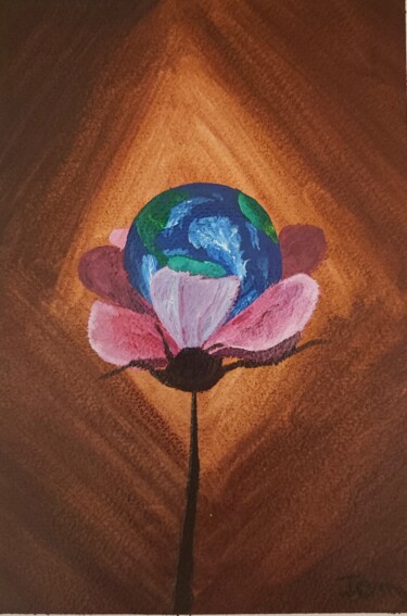 "Fleur du monde" başlıklı Tablo Jérémy Magnanou (Jemy-Art) tarafından, Orijinal sanat, Guaş boya