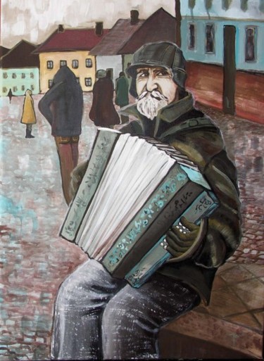 Malarstwo zatytułowany „akordeon” autorstwa Jena Polak, Oryginalna praca