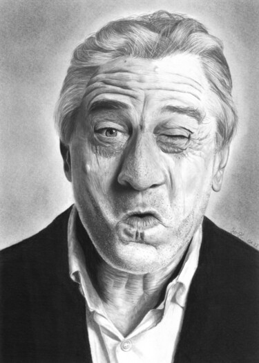 Zeichnungen mit dem Titel "De Niro" von Jendrw, Original-Kunstwerk, Graphit