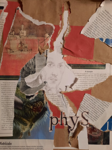 Collages intitulée "phyS" par Jenő Dienes, Œuvre d'art originale, Graphite