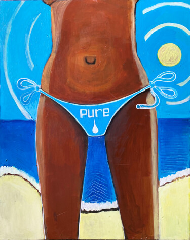 Painting titled "Pure" by Jeremie, Original Artwork, Acrylic Mounted on Wood Stretcher frame