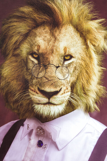 Цифровое искусство под названием "Aristo Lion" - Jeremy Bourgois (Nyssop design), Подлинное произведение искусства, Фотомонт…