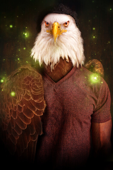 Digital Arts titled "Homme aigle" by Jeremy Bourgois (Nyssop design), Original Artwork, Manipulated Photography