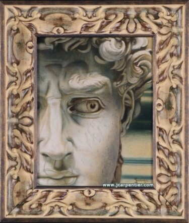 Painting titled "Le regard du David" by Jeremy Carpentier, Original Artwork, Oil