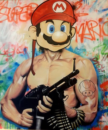 Peinture intitulée "Super Rambo" par Jérémy Ferreira, Œuvre d'art originale, Acrylique