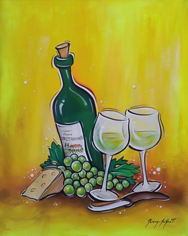 Malerei mit dem Titel "Ambiance vin blanc…" von Jérémy Piquet, Original-Kunstwerk, Acryl Auf Keilrahmen aus Holz montiert