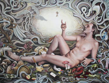 Pintura titulada "Les plaisirs de la…" por Jérémy Piquet, Obra de arte original, Oleo Montado en Bastidor de camilla de made…