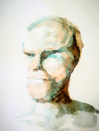 Painting titled "Whitewashed Mind" by Jeremy Rose, Original Artwork, Watercolor Mounted on Other rigid panel