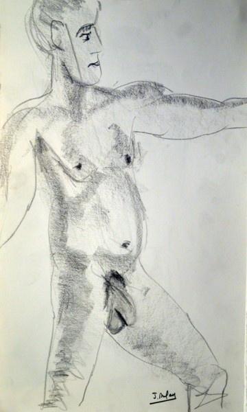 Drawing titled "nu-masculin-2017100…" by Jérôme Dufay, Original Artwork, Graphite