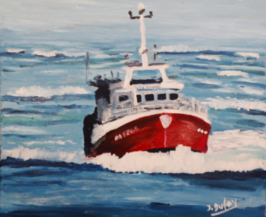Painting titled "retour-au-port-2016…" by Jérôme Dufay, Original Artwork, Acrylic