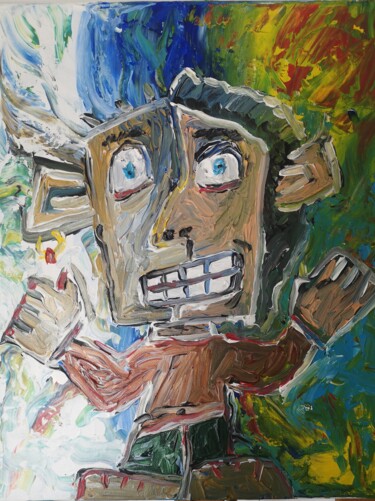 Schilderij getiteld "Petit Elfe" door Jerome Franco, Origineel Kunstwerk, Acryl