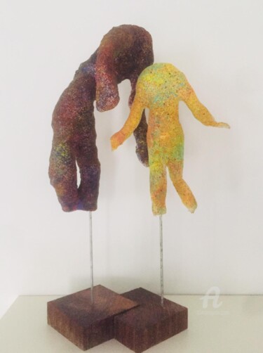 Sculpture titled "Entre deux âges" by Jerome Guibert, Original Artwork, Plaster