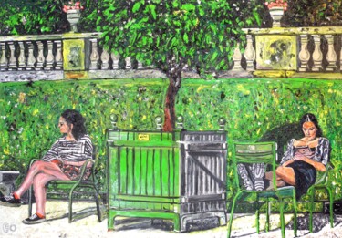 제목이 "L'arbre aux filles"인 미술작품 Jerome Labrunerie (GEO)로, 원작, 기름 나무 들것 프레임에 장착됨