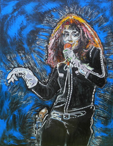 Painting titled "Kate Bush" by Jerome Labrunerie (GEO), Original Artwork, Oil Mounted on Wood Stretcher frame
