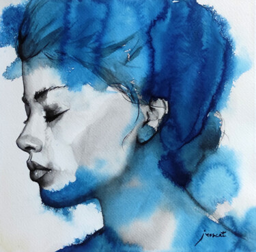 Painting titled "Calliope n°8" by Jérôme Muscat, Original Artwork, Watercolor