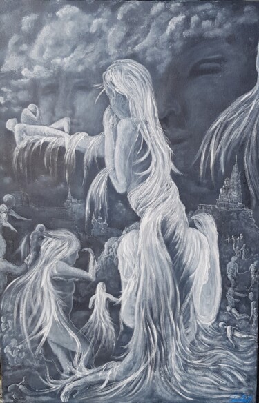 Pintura titulada "Délire" por Jerome Peitregnet, Obra de arte original, Acrílico Montado en Bastidor de camilla de madera