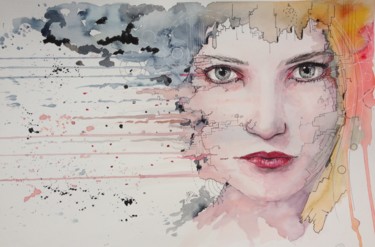 Peinture intitulée "matrix failure" par Jérôme Royer, Œuvre d'art originale, Aquarelle