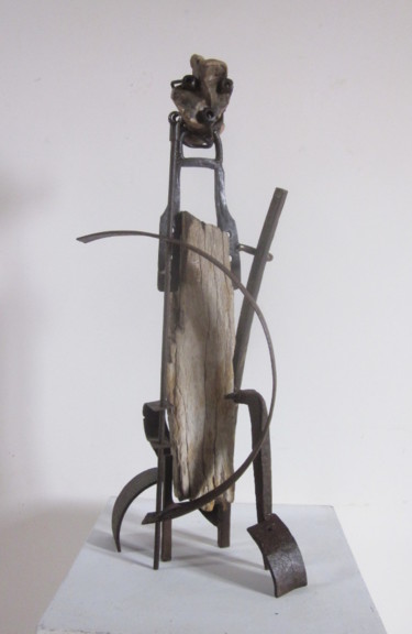 Skulptur mit dem Titel "Le vieux soldat" von Jérôme Danikowski, Original-Kunstwerk, Metalle
