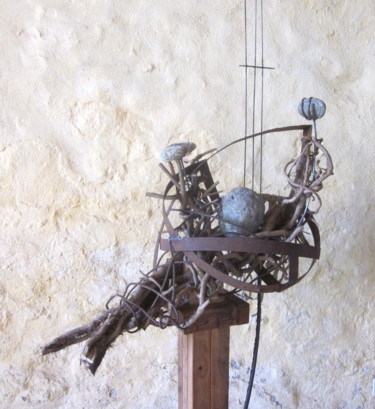 Sculptuur getiteld "Radeau de l'infortu…" door Jérôme Danikowski, Origineel Kunstwerk, Metalen