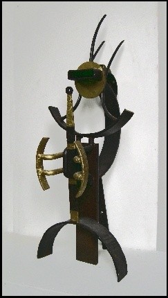 Sculpture titled "Samouraï" by Jérôme Danikowski, Original Artwork, Metals